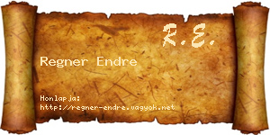 Regner Endre névjegykártya